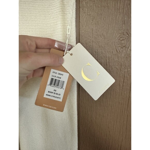 NWT Cyrus Women's Knit Pants Size XS White/Cream Waffle Pattern Joggers Fall - Picture 3 of 8